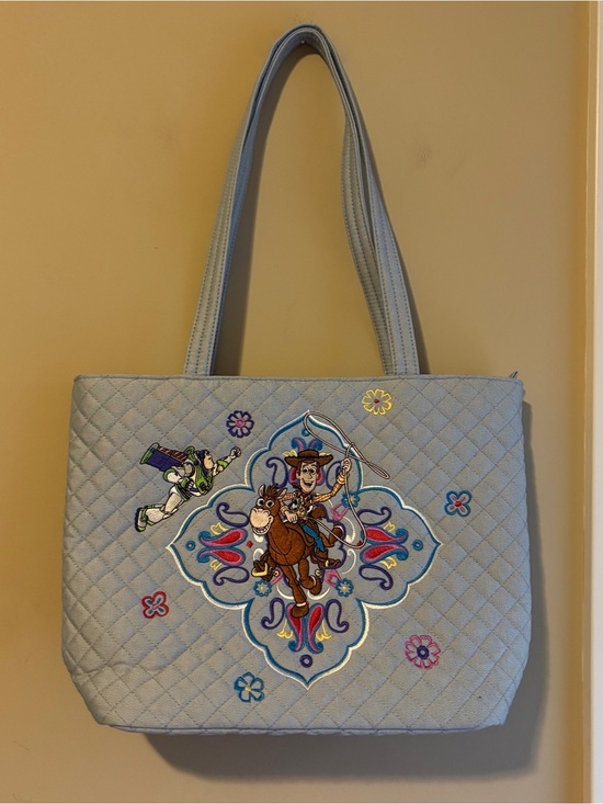 Vera Bradley Handbags - Light Blue Quilted Tote Bag with Embroidered Toy Story Design - Vera Bradley